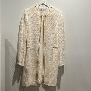 Ivory Textured Women's Pea coat